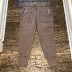 Raffaelo Rossi taupe colored jogger style pants.